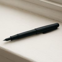 Pluma de tinta negra